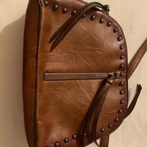 Sam and Hadley vintage Brown Studded Leather Shoulder Bag